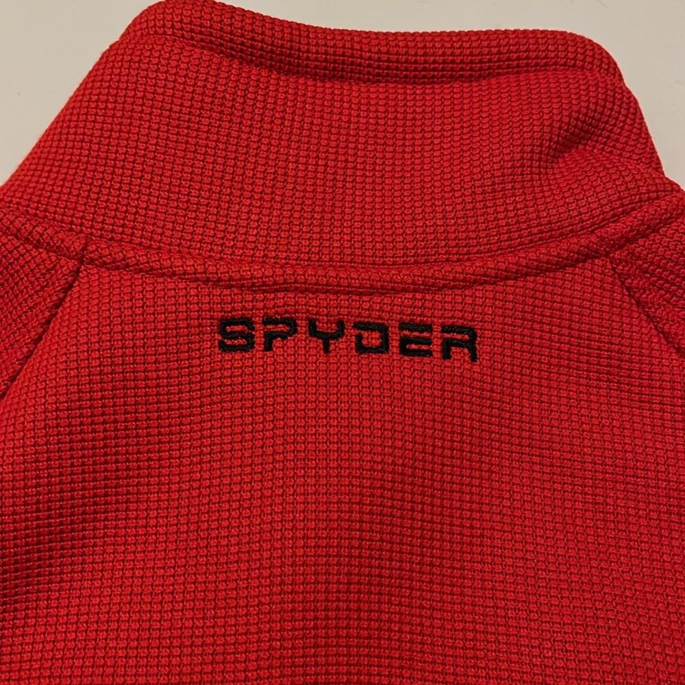 M SPYDER JACKET men's full zip pockets thick warm red black knit fleece NWT $169 - Picture 10 of 10